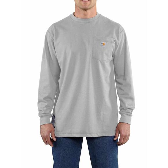 NEW CARHARTT men's flame resistant cotton long sleeve t-shirt - plus in light gr - Picture 1 of 1